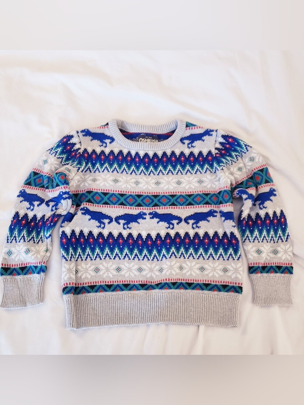 Boys Size 6 OshKosh B'gosh Sweater with Dinosaurs